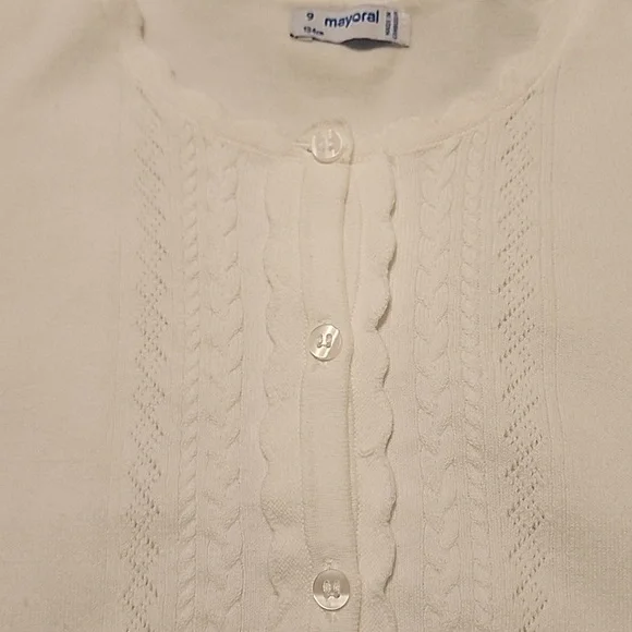 White Ruffled Cardigan - Picture 2 of 4